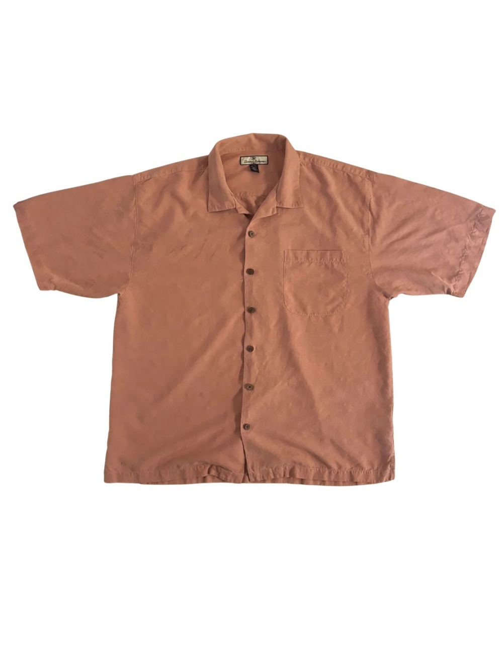 Tommy Bahama Silk Short-Sleeve Button-Up Shirt in Dusty Rose